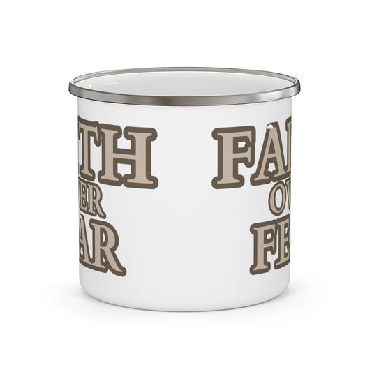 12oz Faith Over Fear Enamel Camping Mug