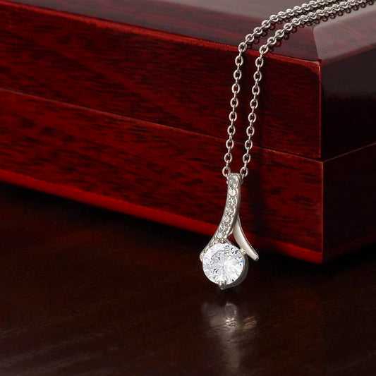 14k White Gold Finish / Luxury Box My Beloved Necklace