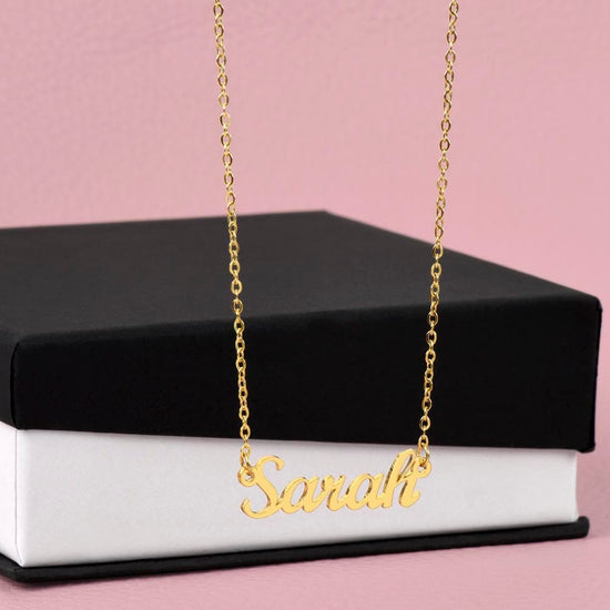 18k Yellow Gold Finish / Standard Box Custom Name Necklace