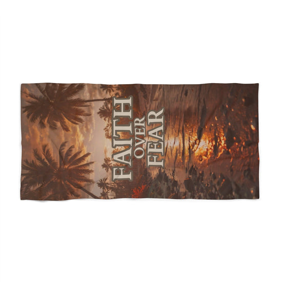 36" × 72" Faith Over Fear Beach Towel