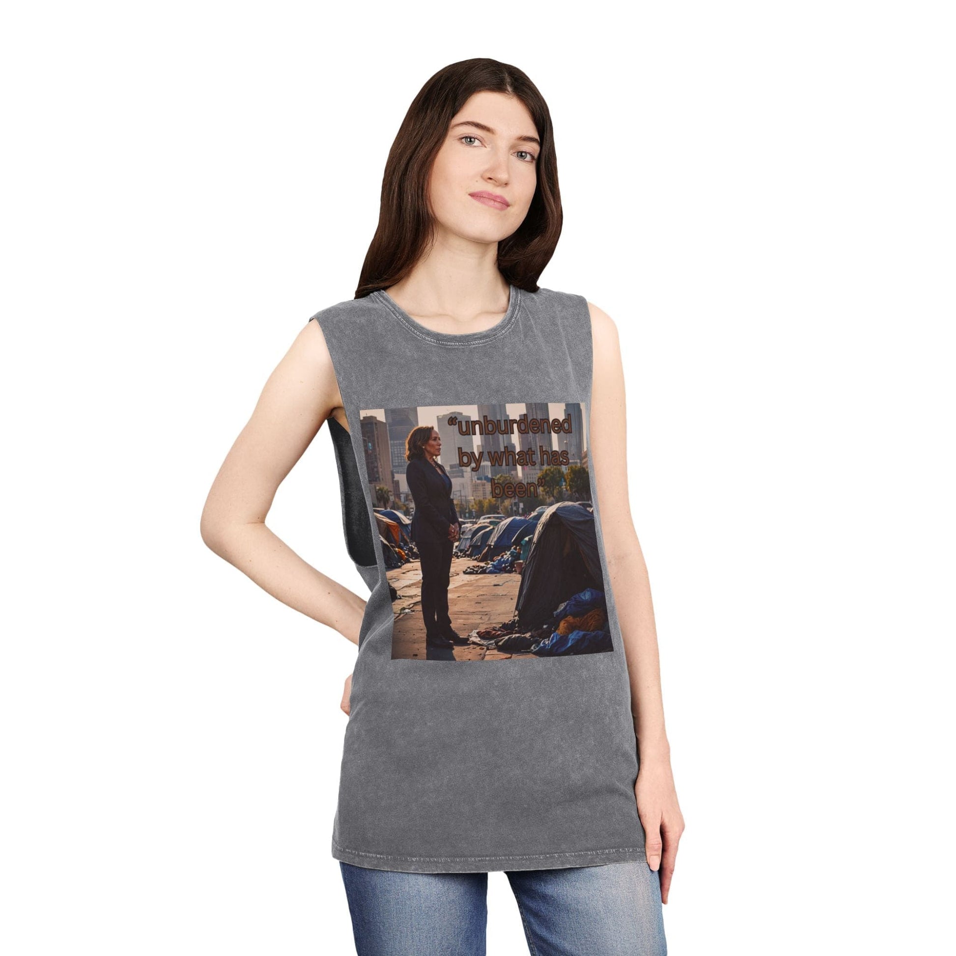 Ash Stone / XS Unburdened By What Has Been Unisex Stonewash Tank Top