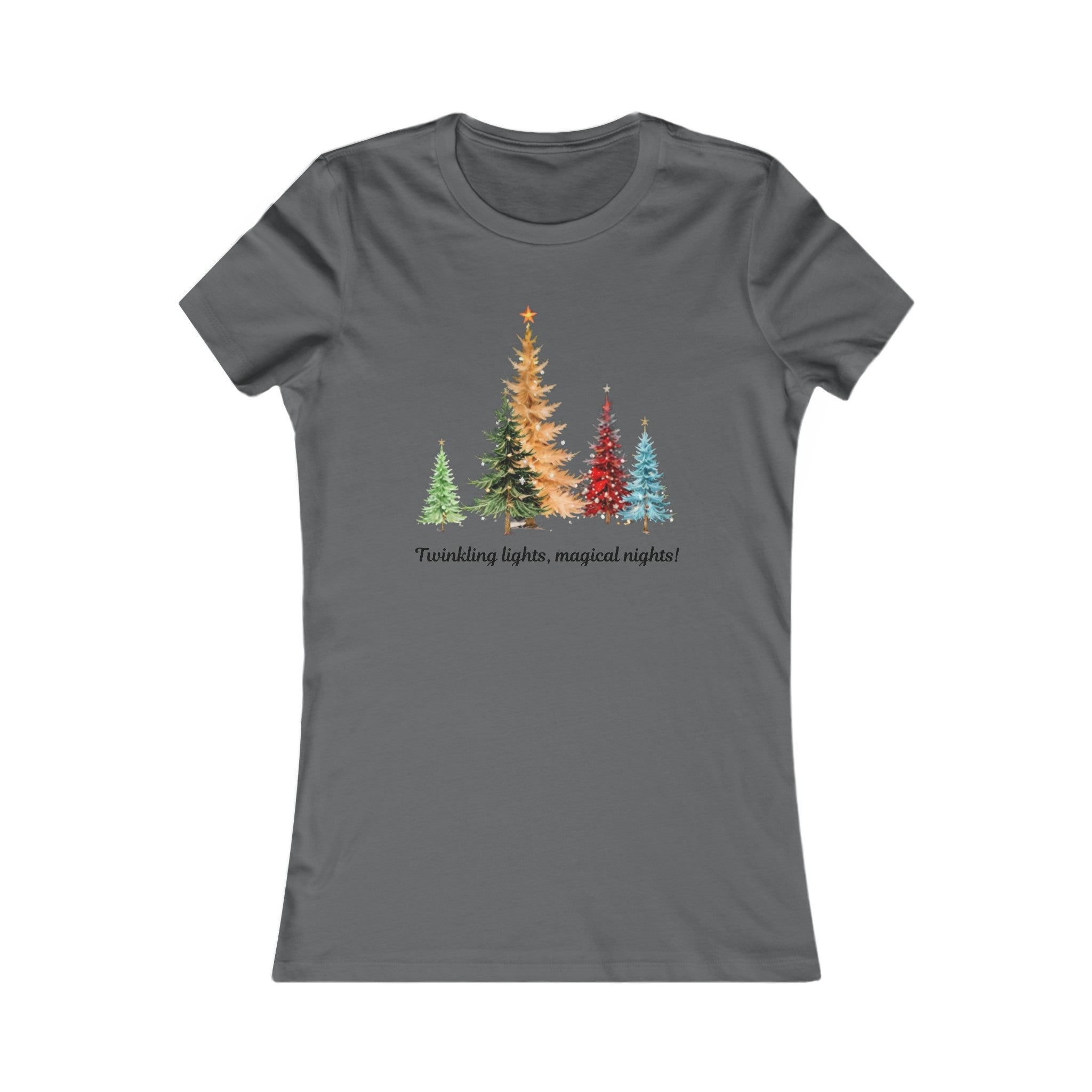 Asphalt / S Twinkling Lights, Magical Nights Women's Favorite Tee