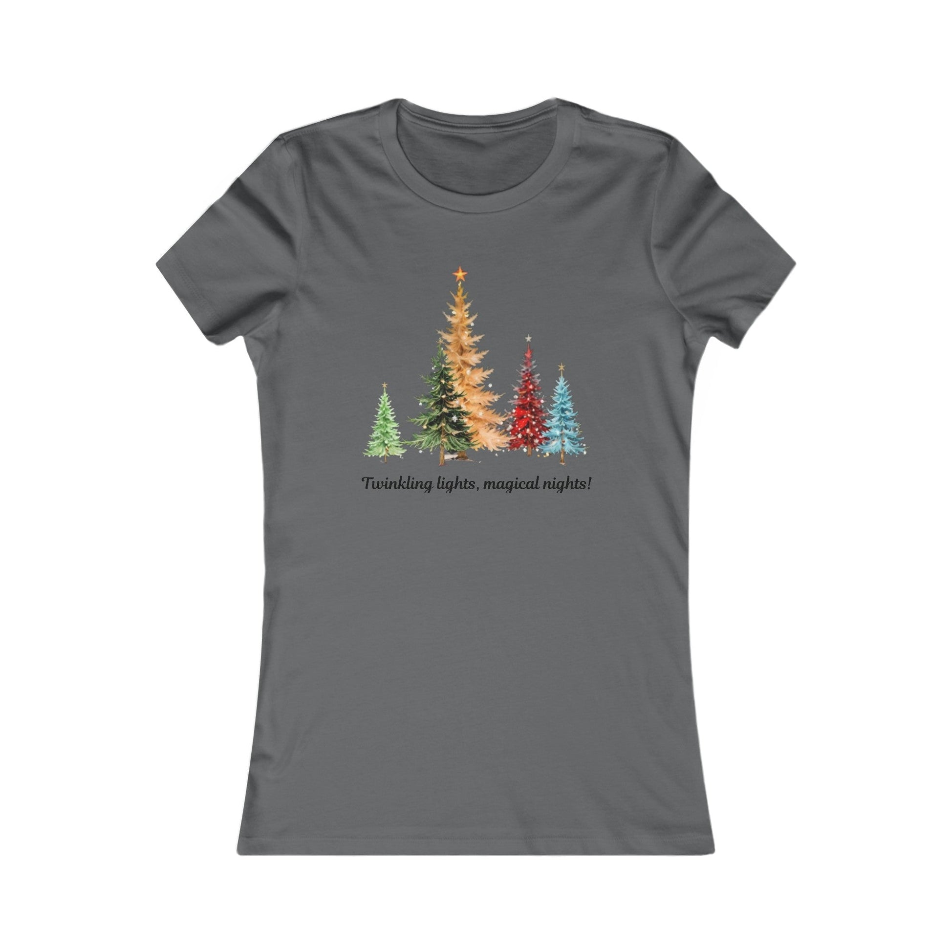 Asphalt / S Twinkling Lights, Magical Nights Women's Favorite Tee