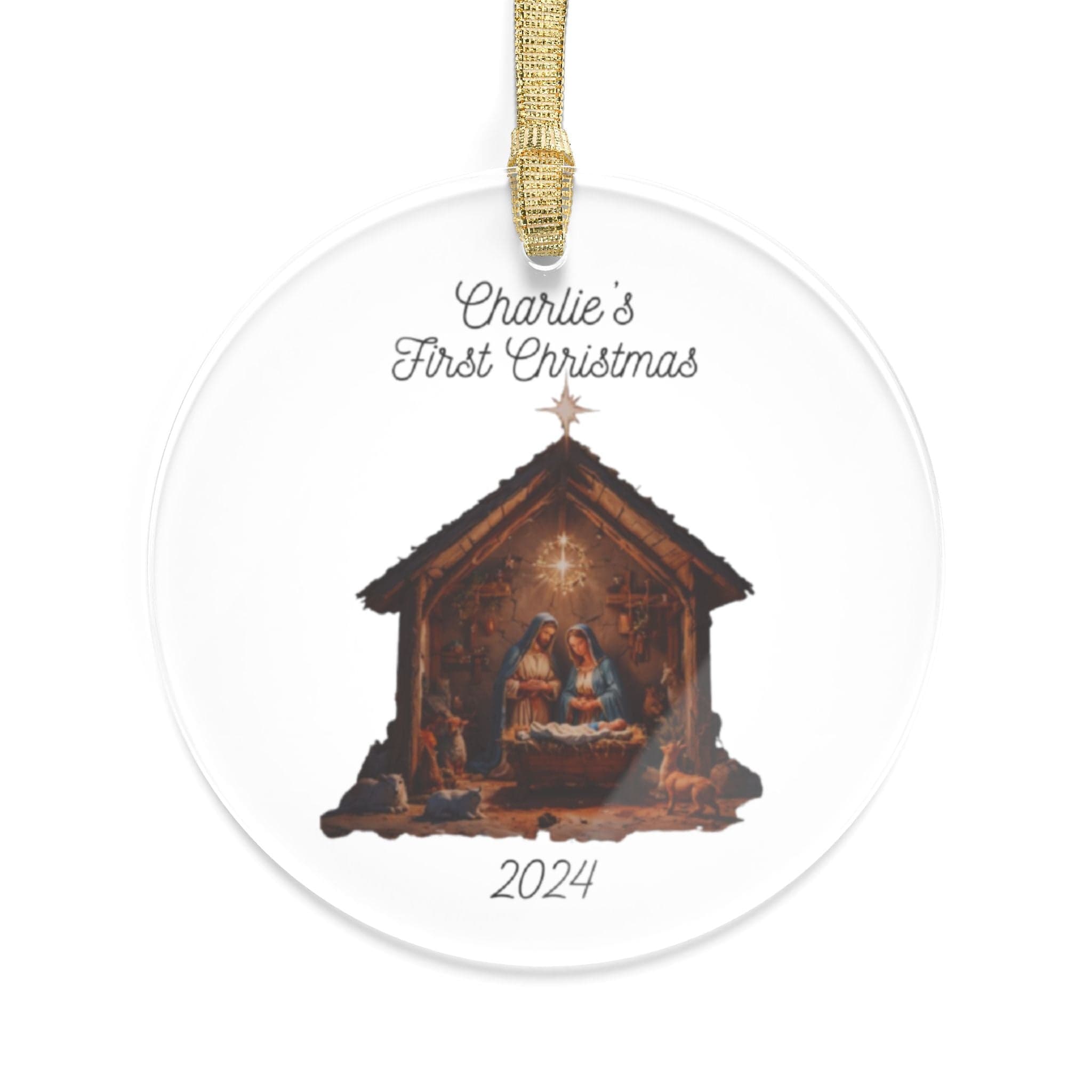 Baby's First Christmas Nativity Scene Acrylic Ornaments