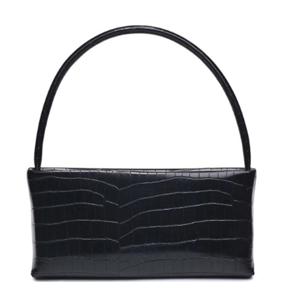 Black Croc Mandy Handle Crossbody Bag