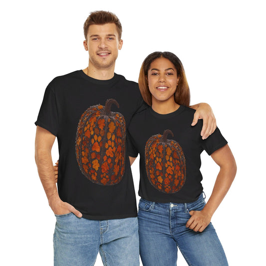 Black / S Fall Pumpkin Unisex Heavy Cotton Tee