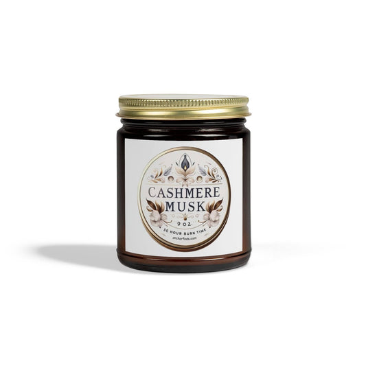 Cashmere Musk Scented Candle - Hand-Poured Coconut Apricot Wax