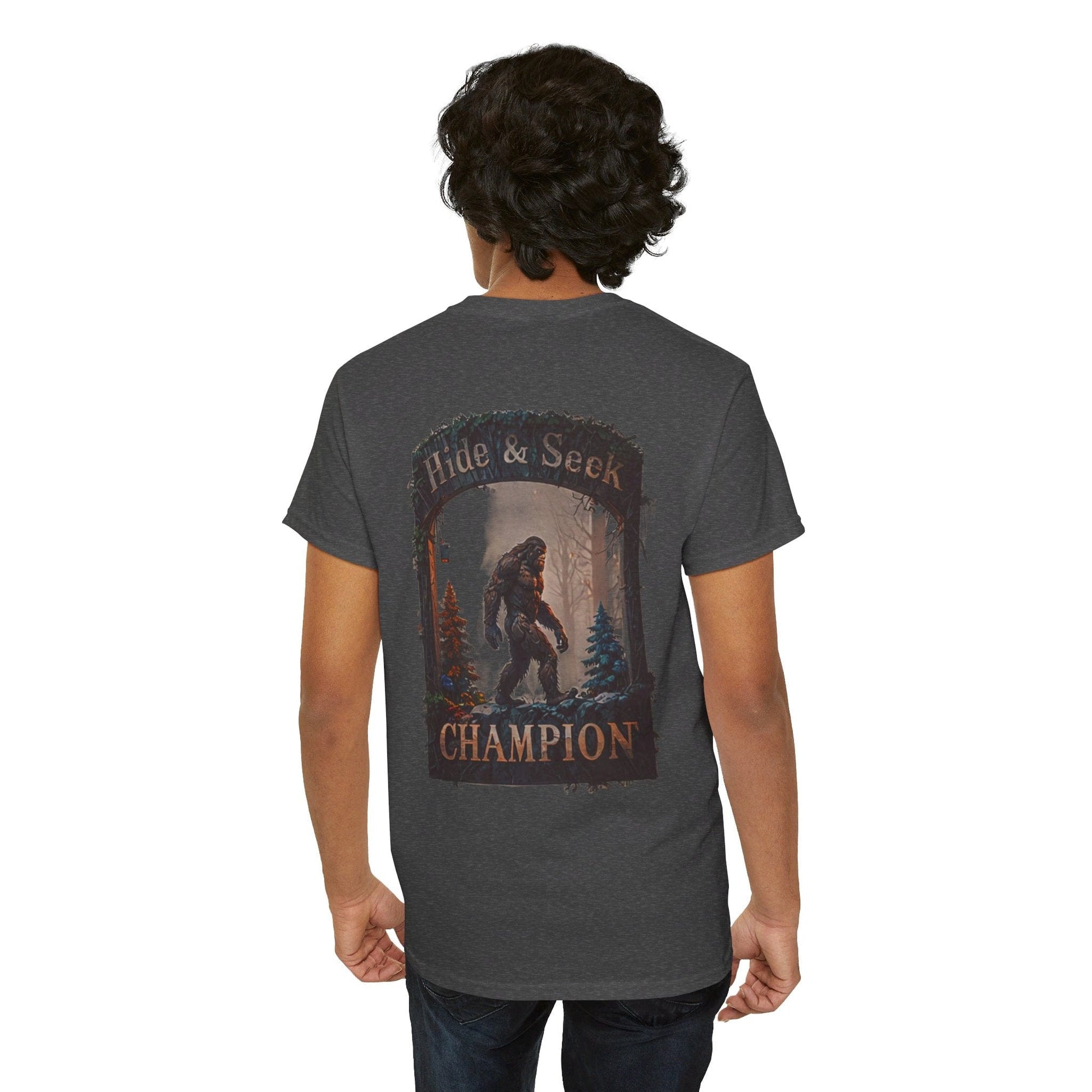 Dark Heather / S Bigfoot Hide and Seek Champion Unisex Heavy Cotton Tee