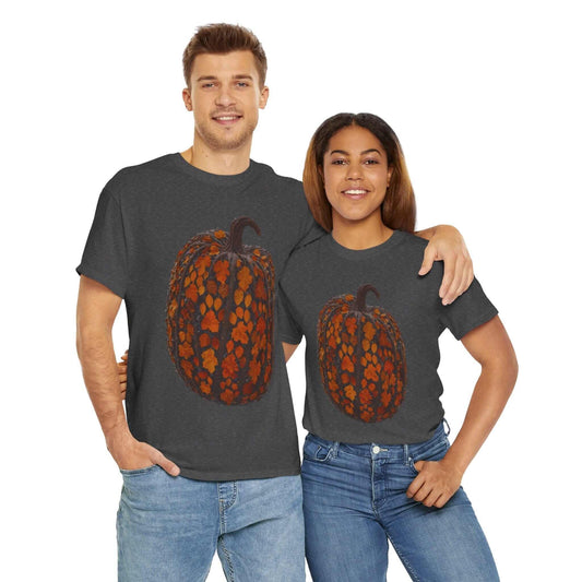 Dark Heather / S Fall Pumpkin Unisex Heavy Cotton Tee