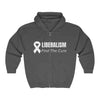 Dark Heather / S Liberalism: Find the Cure Unisex Heavy Blend™ Full Zip Hooded Sweatshirt