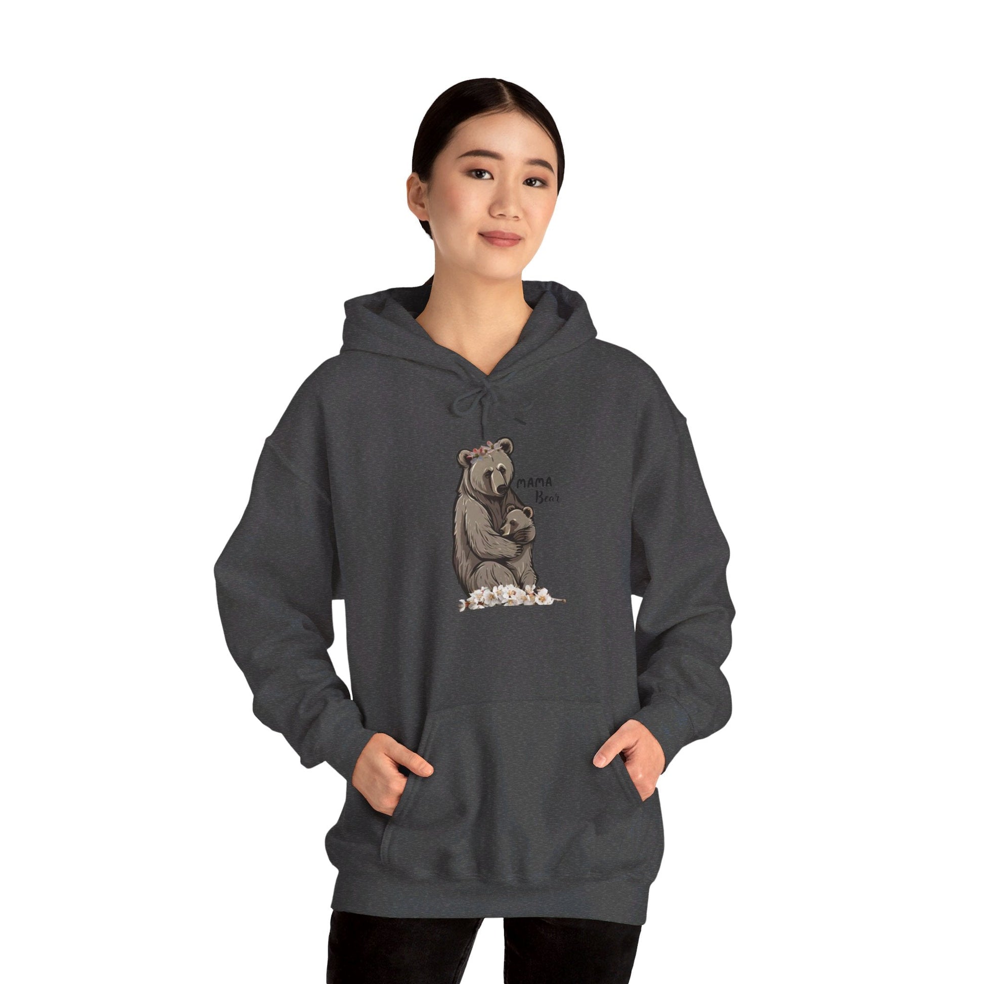 Dark Heather / S Mama Bear Unisex Heavy Blend™ Hooded Sweatshirt