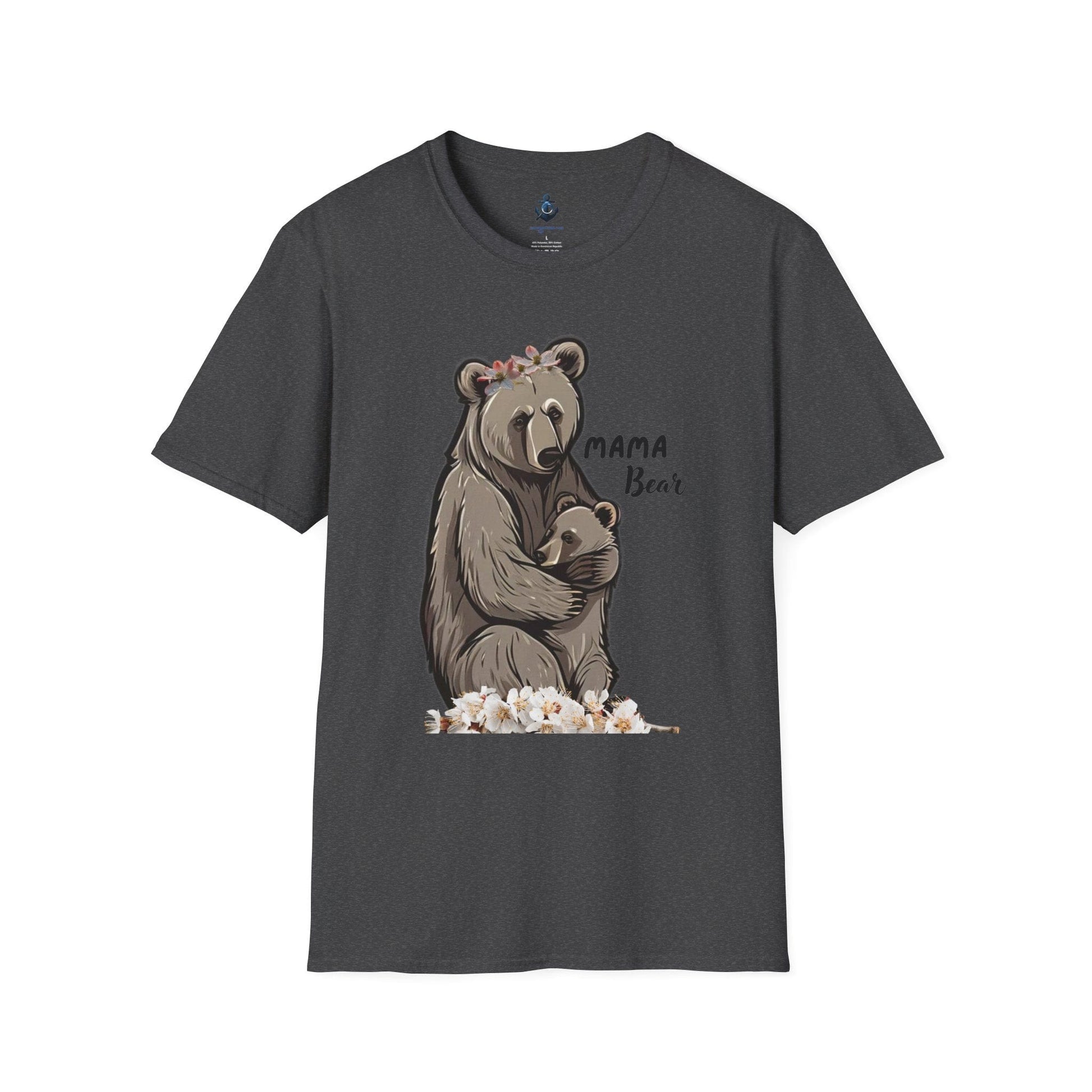 Dark Heather / S Mama Bear Unisex Softstyle T-Shirt: Comfort and Style for Every Occasion