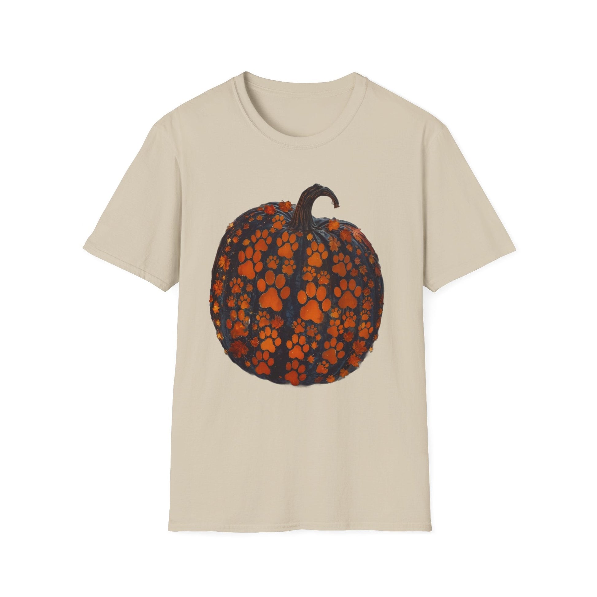 Dog Paw Pumpkin Unisex Softstyle T-Shirt: Comfort and Style