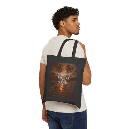 Faith Over Fear Cotton Canvas Tote Bag