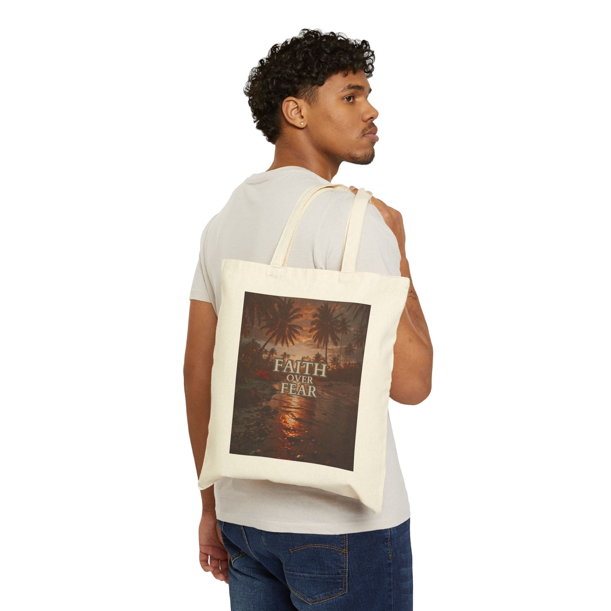 Faith Over Fear Cotton Canvas Tote Bag