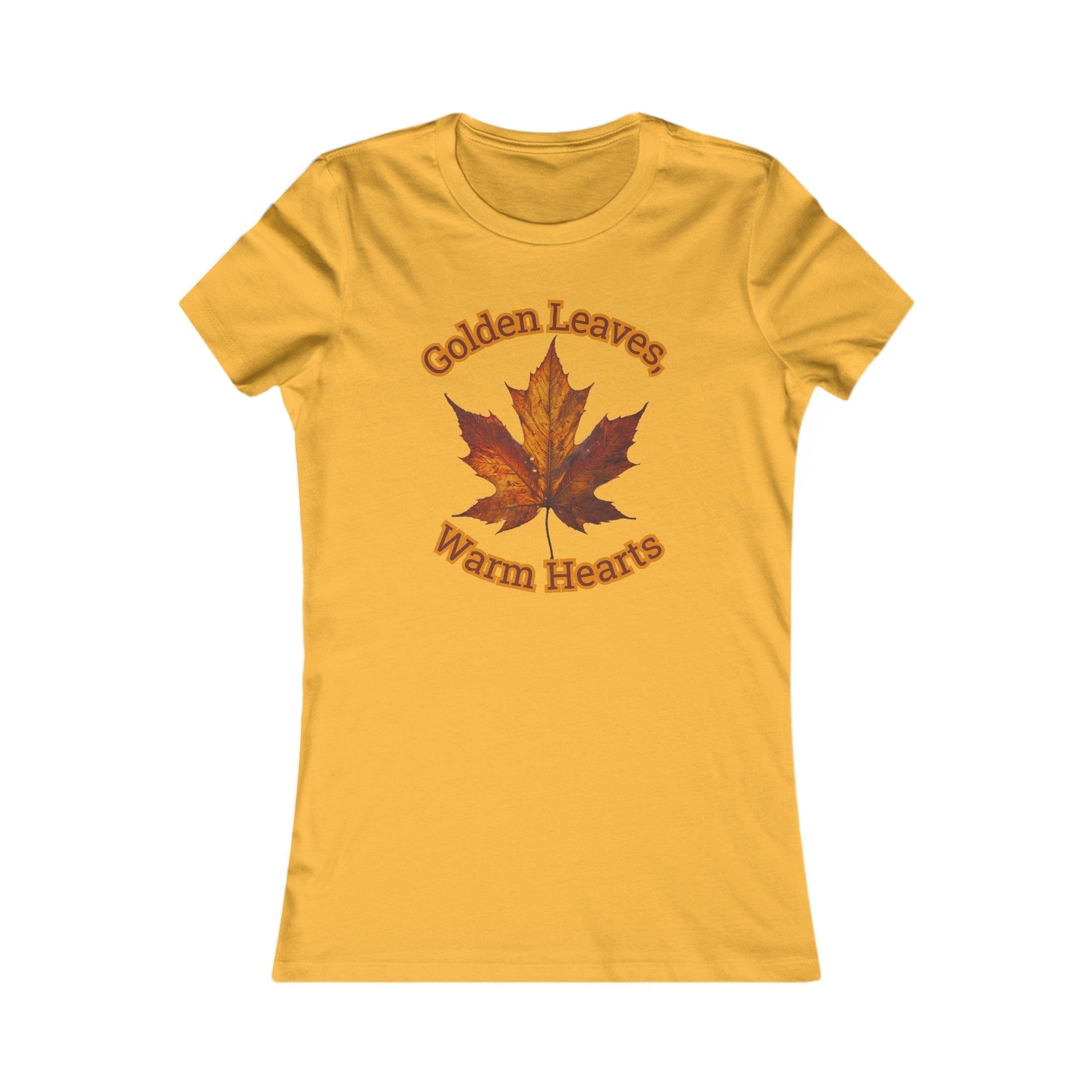 Gold / S Golden Leaves, Warm Hearts Women's Favorite Tee