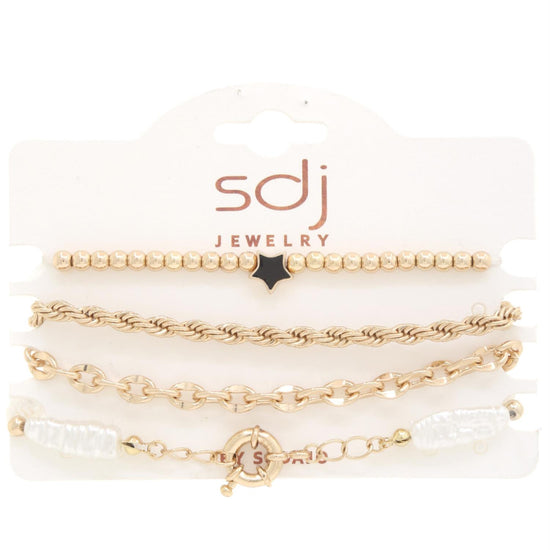 Gold Sodajo Star Beaded Bracelet Set