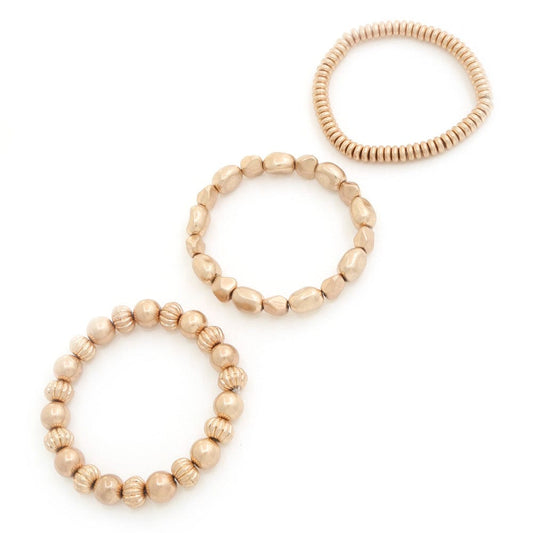 Golden Allure Beaded Bracelet Set