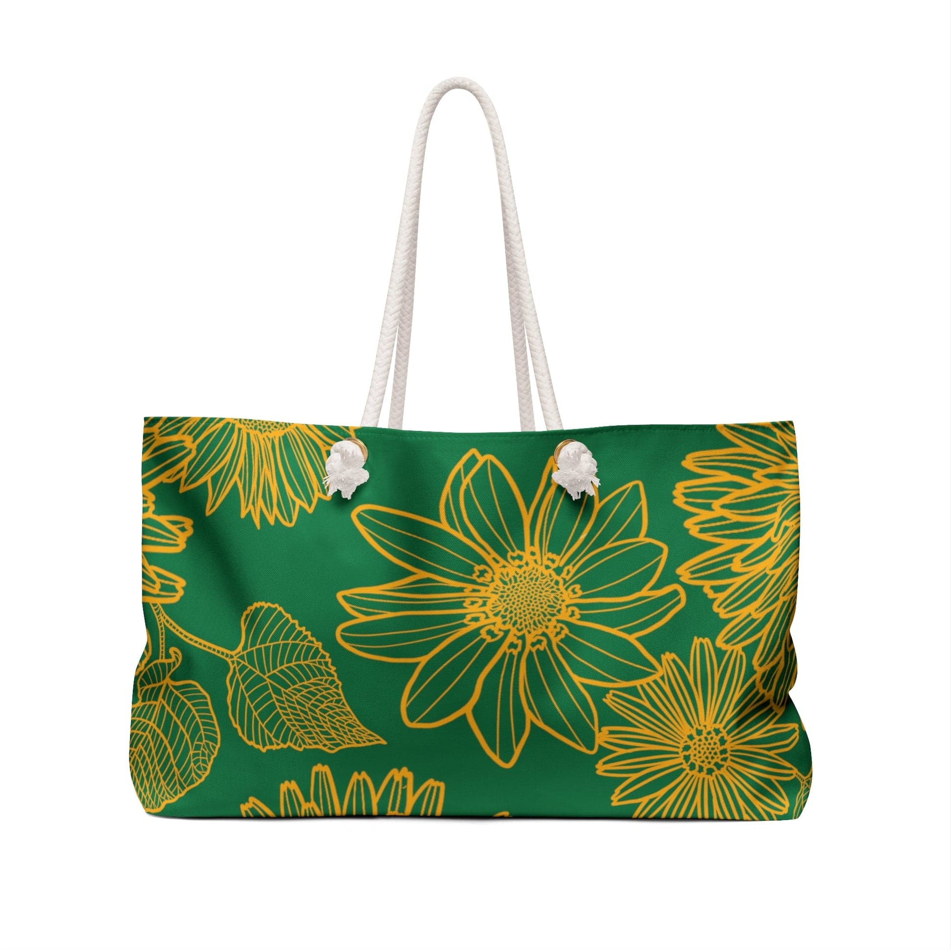 Green Flower Weekender Bag