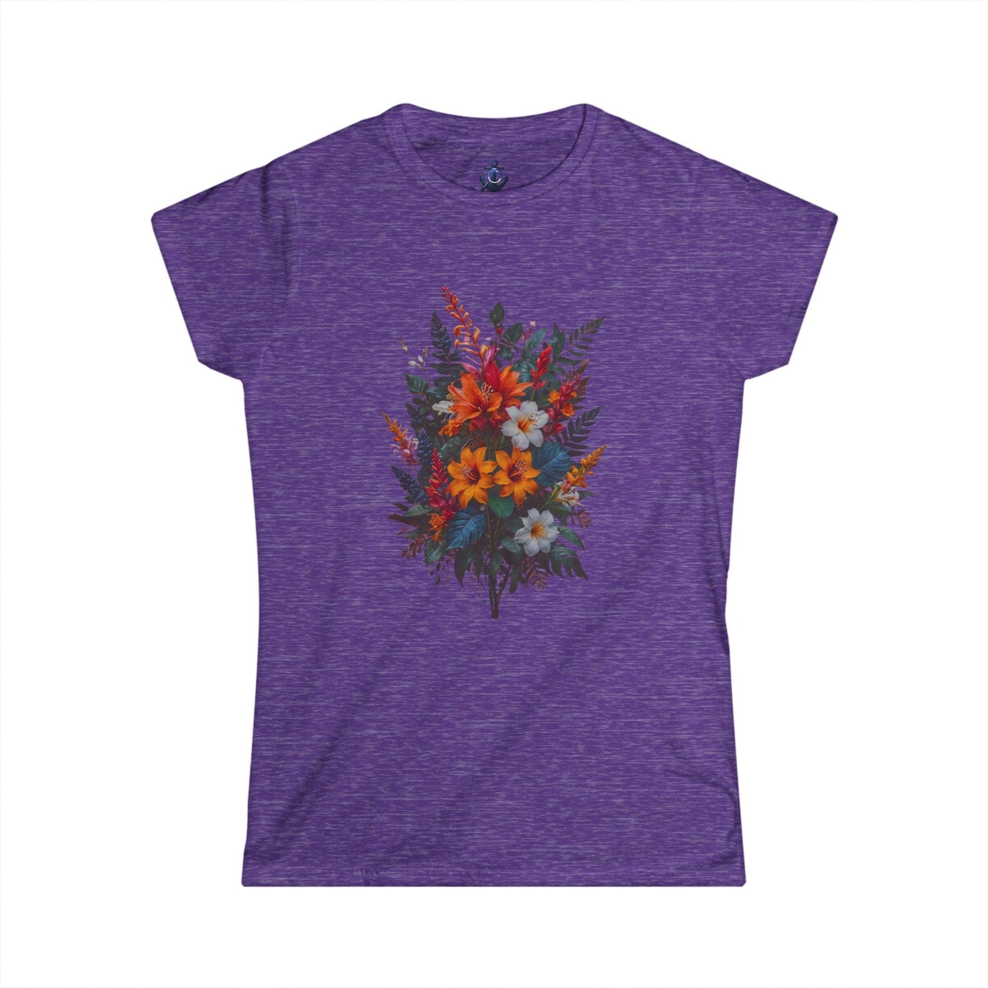 Heather Purple / S Flower Bouquet Women's Softstyle Tee