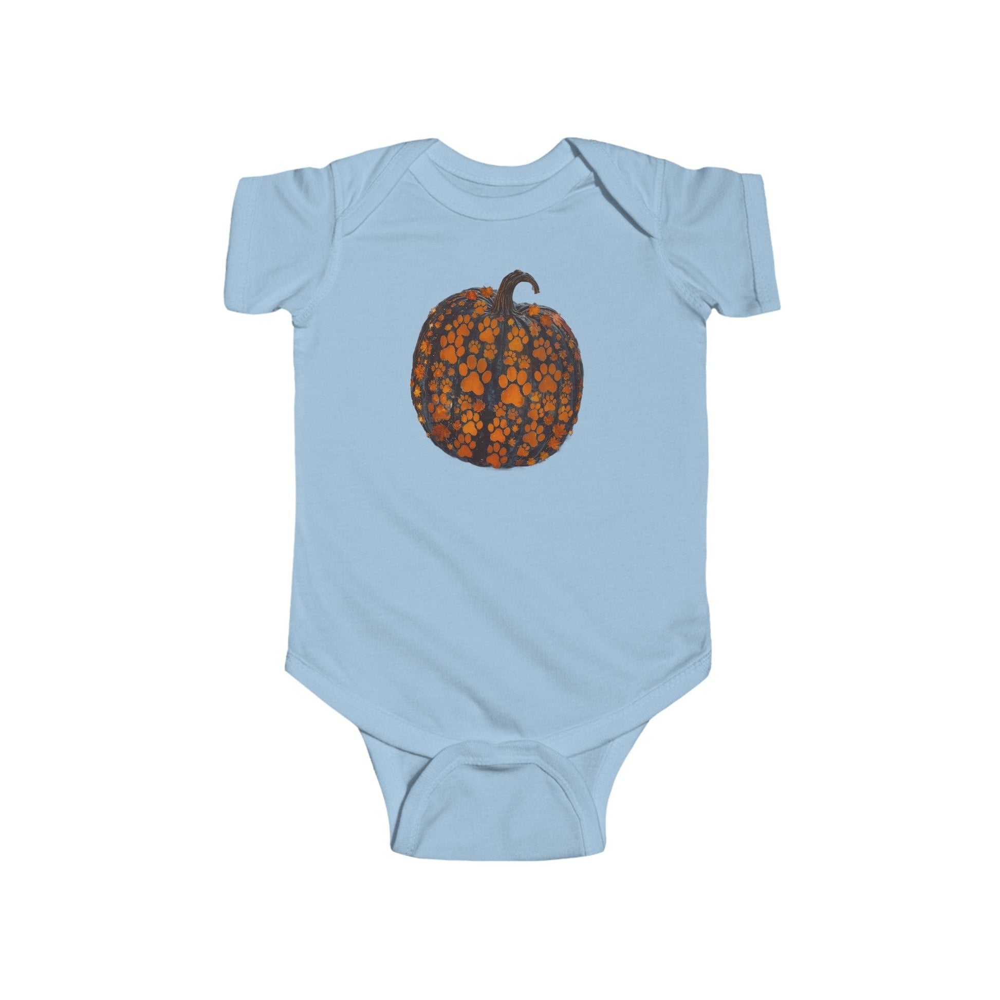 Light Blue / 6M Paw Pumpkin Infant Fine Jersey Bodysuit