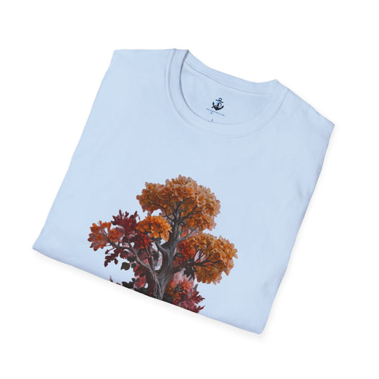 Light Blue / S Fall Floral Unisex Softstyle T-Shirt: Ultimate Comfort and Style