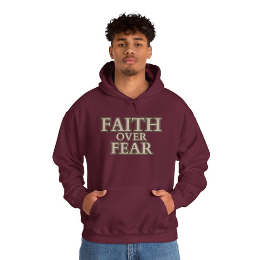 Maroon / S Faith Over Fear Unisex Heavy Blend™ Hooded Sweatshirt