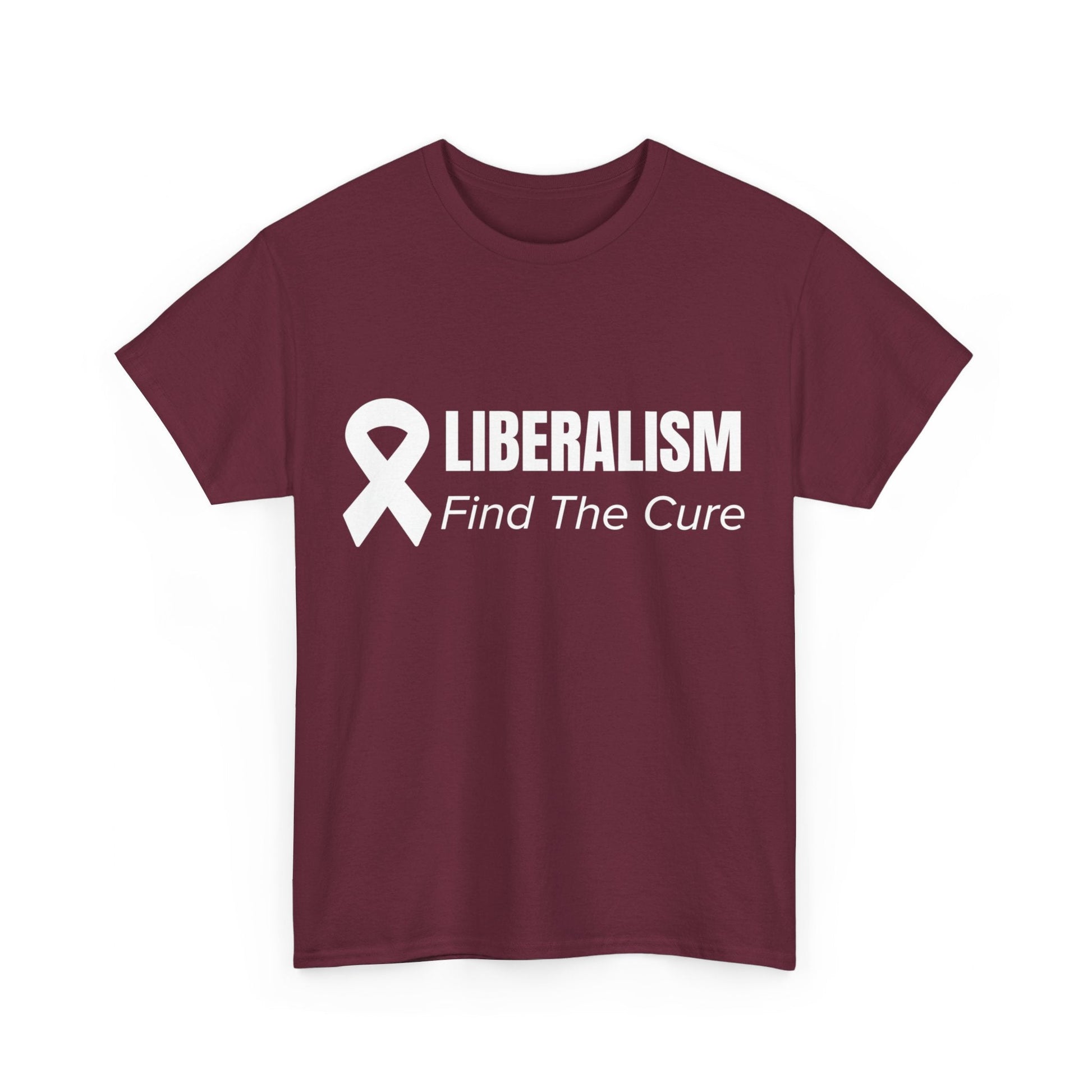 Maroon / S Liberalism Find The Cure Unisex Heavy Cotton Tee