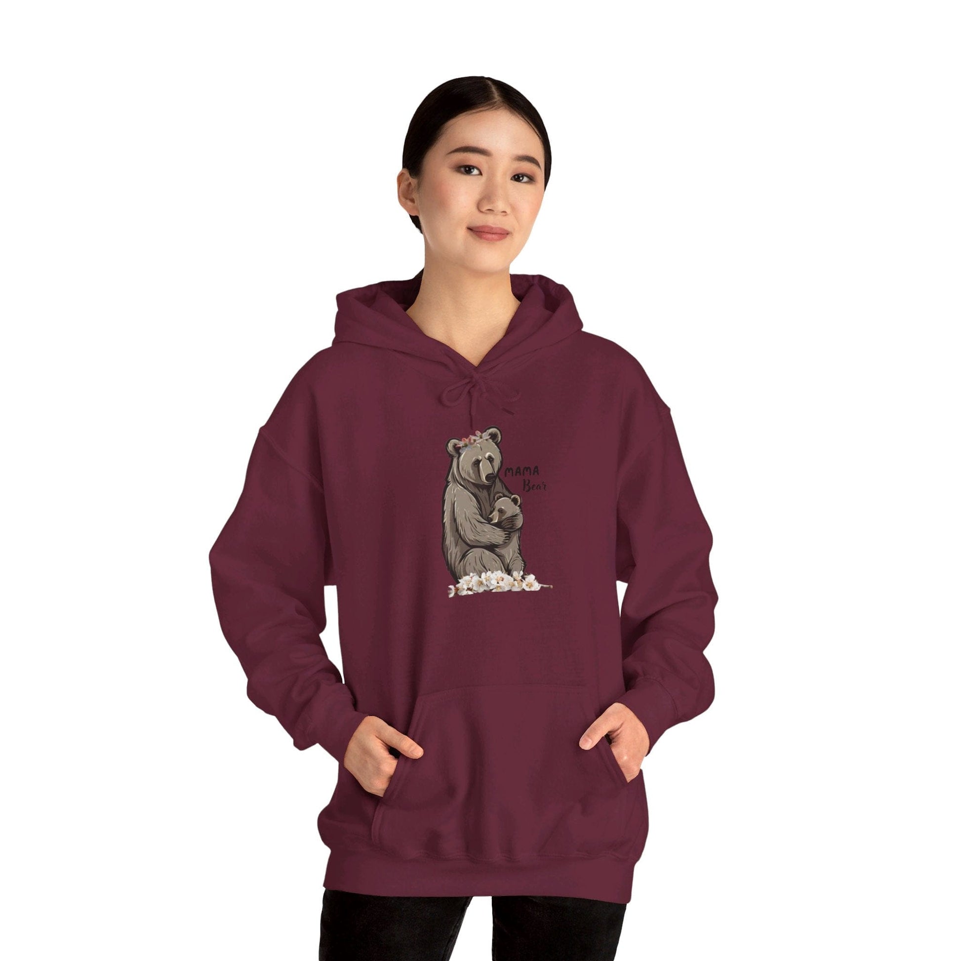 Maroon / S Mama Bear Unisex Heavy Blend™ Hooded Sweatshirt