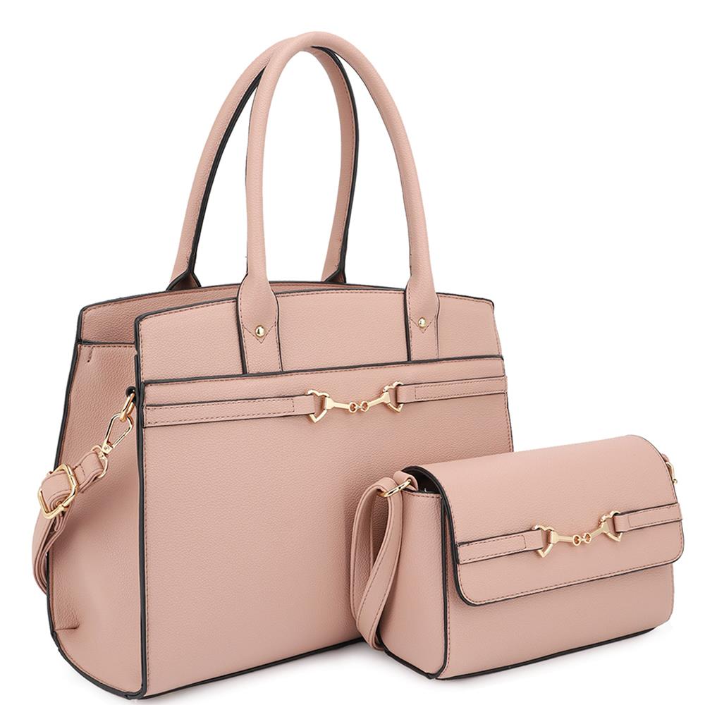 Mauve 2-in-1 Satchel and Crossbody Set