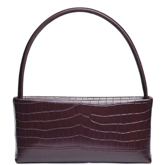 Merlot Croc Mandy Handle Crossbody Bag