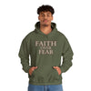 Military Green / S Faith Over Fear Unisex Heavy Blend™ Hooded Sweatshirt