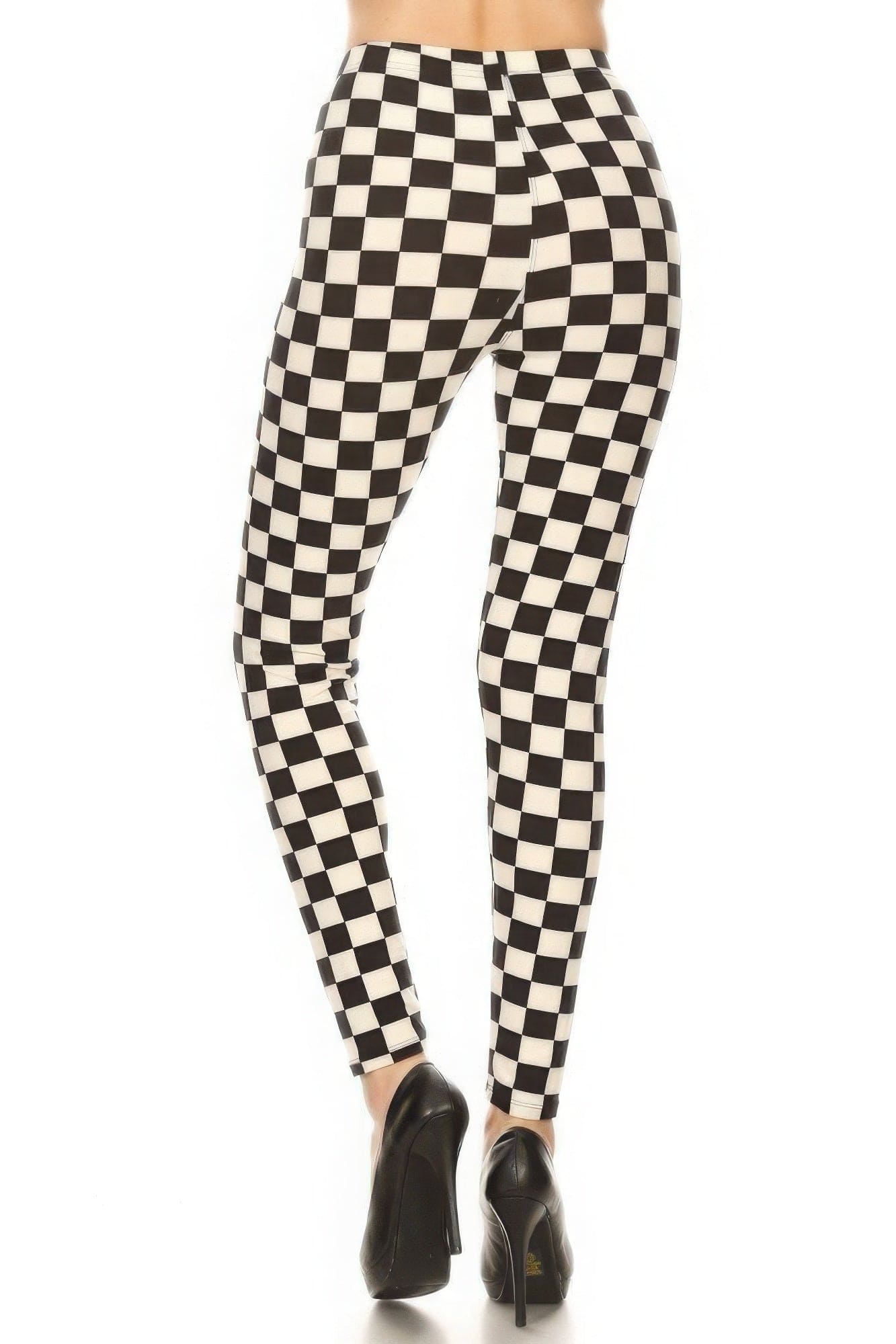 Multi Checkered Printed High Waisted Leggings