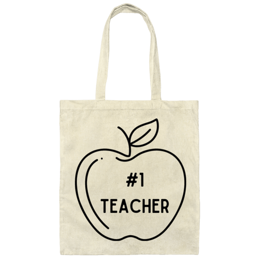 Natural / #1 Teacher Teacher Tote Bags