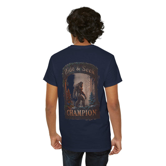 Navy / S Bigfoot Hide and Seek Champion Unisex Heavy Cotton Tee