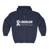 Navy / S Liberalism: Find the Cure Unisex Heavy Blend™ Full Zip Hooded Sweatshirt