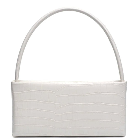 Off White Croc Mandy Handle Crossbody Bag