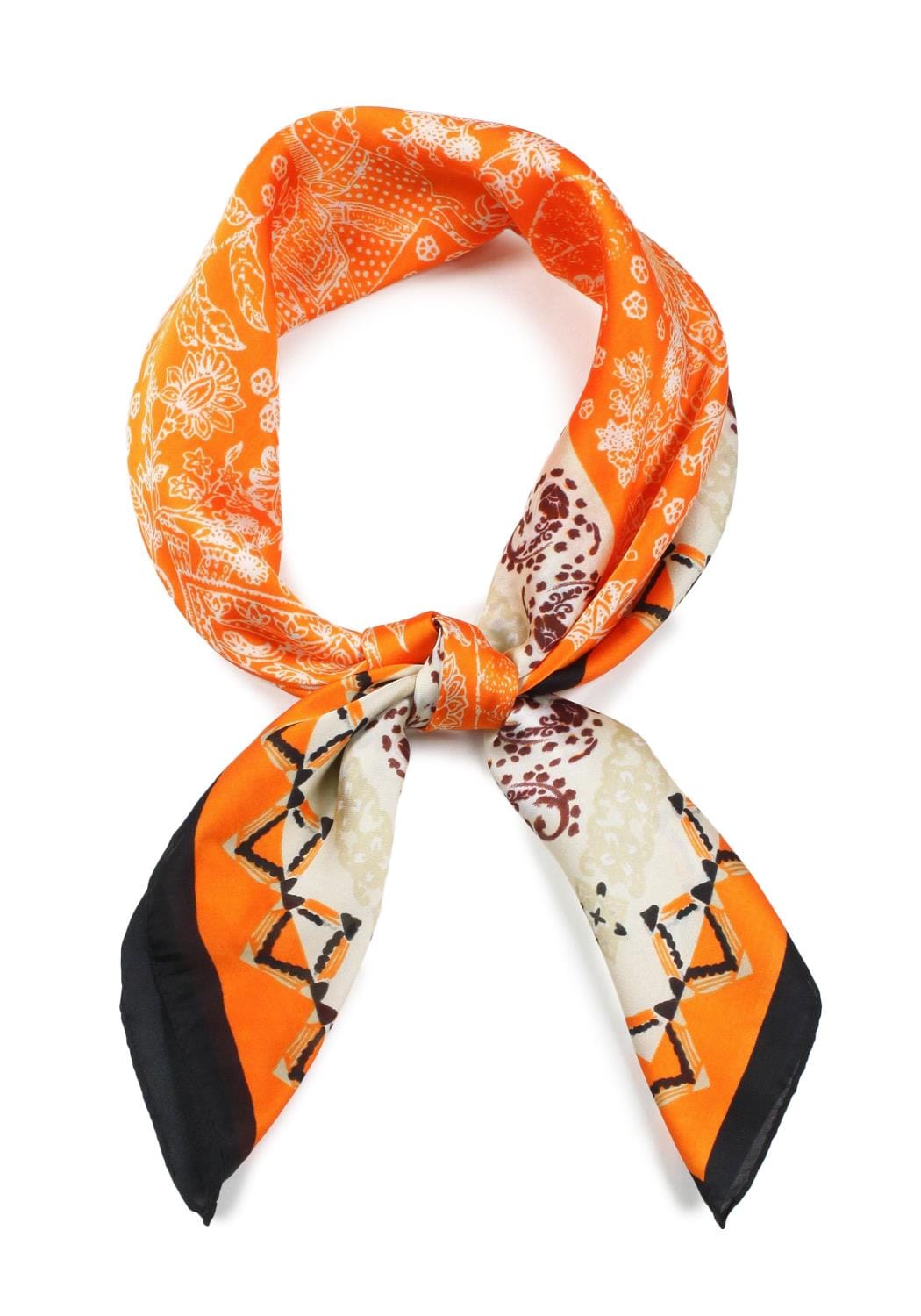 Orange ELEPHANT PAISLEY PRINT SATIN SCARF 🐘