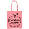 Pink / Educational Rockstar Teacher Tote Bags