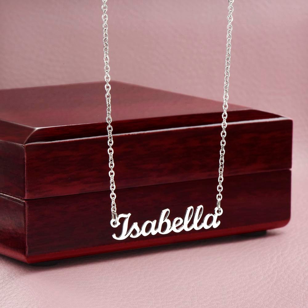 Polished Stainless Steel / Luxury Box Custom Name Necklace