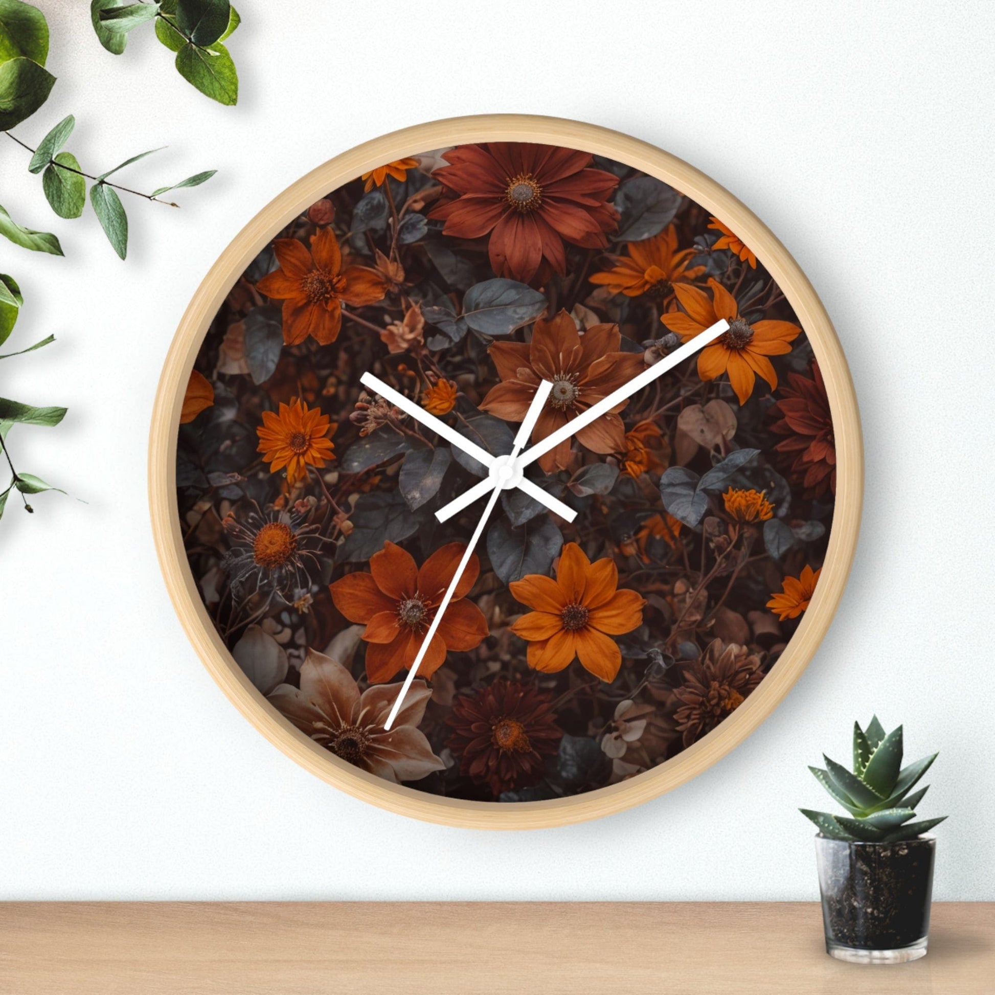 Pressed Leaves Wall Clock