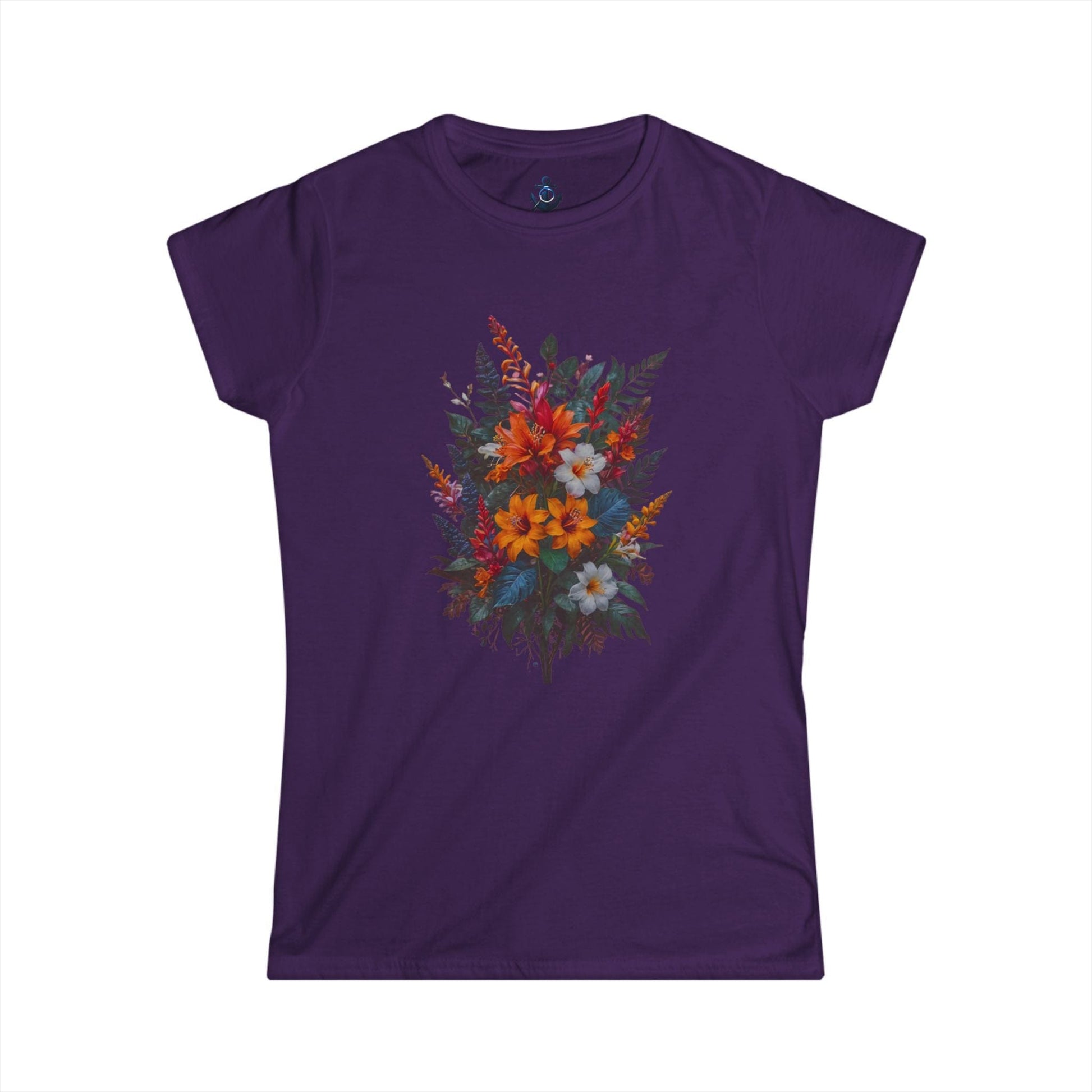 Purple / S Flower Bouquet Women's Softstyle Tee