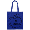 Royal / #1 Teacher Teacher Tote Bags