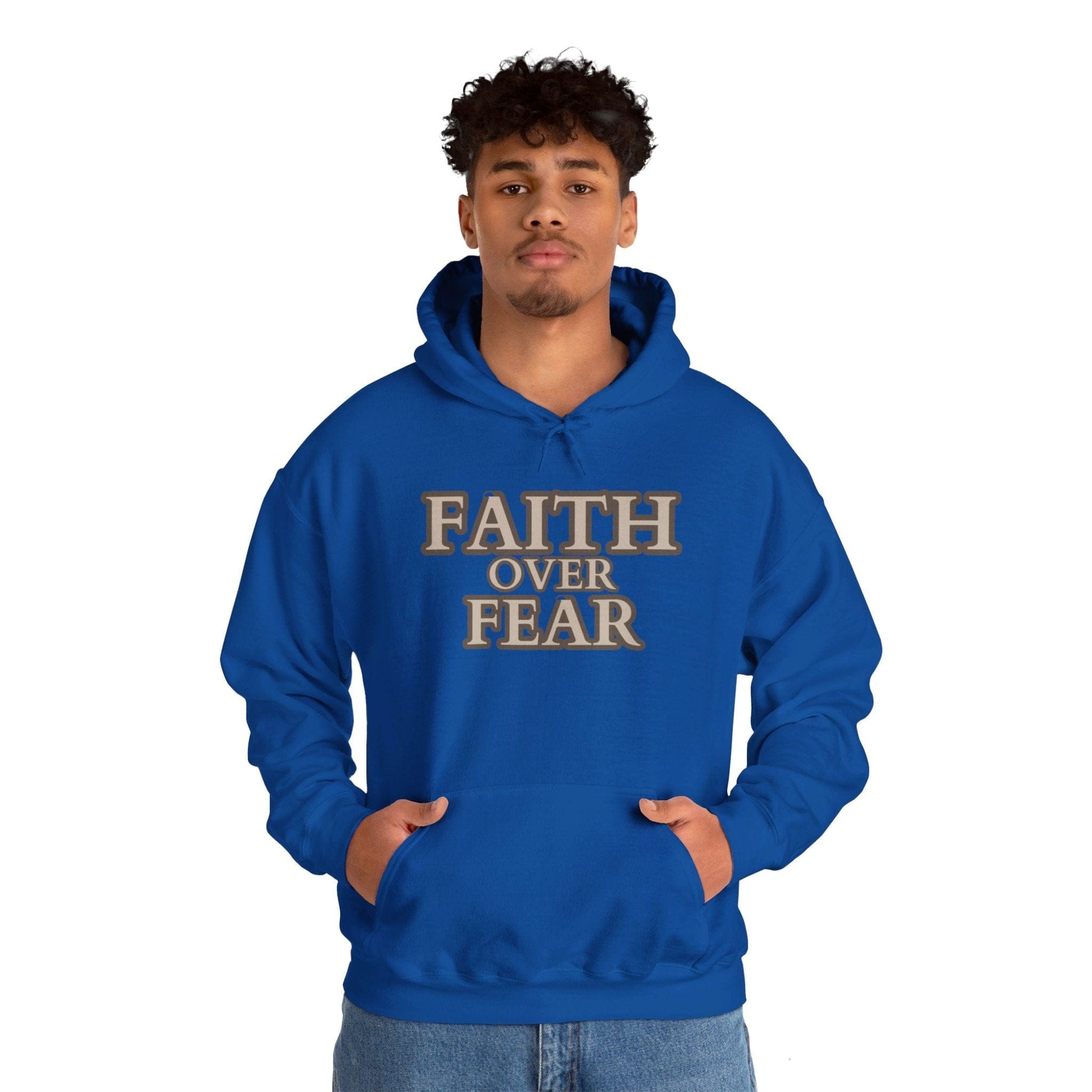 Royal / S Faith Over Fear Unisex Heavy Blend™ Hooded Sweatshirt