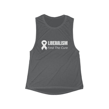 S / Asphalt Slub Liberalism Find the Cure Women's Flowy Scoop Muscle Tank