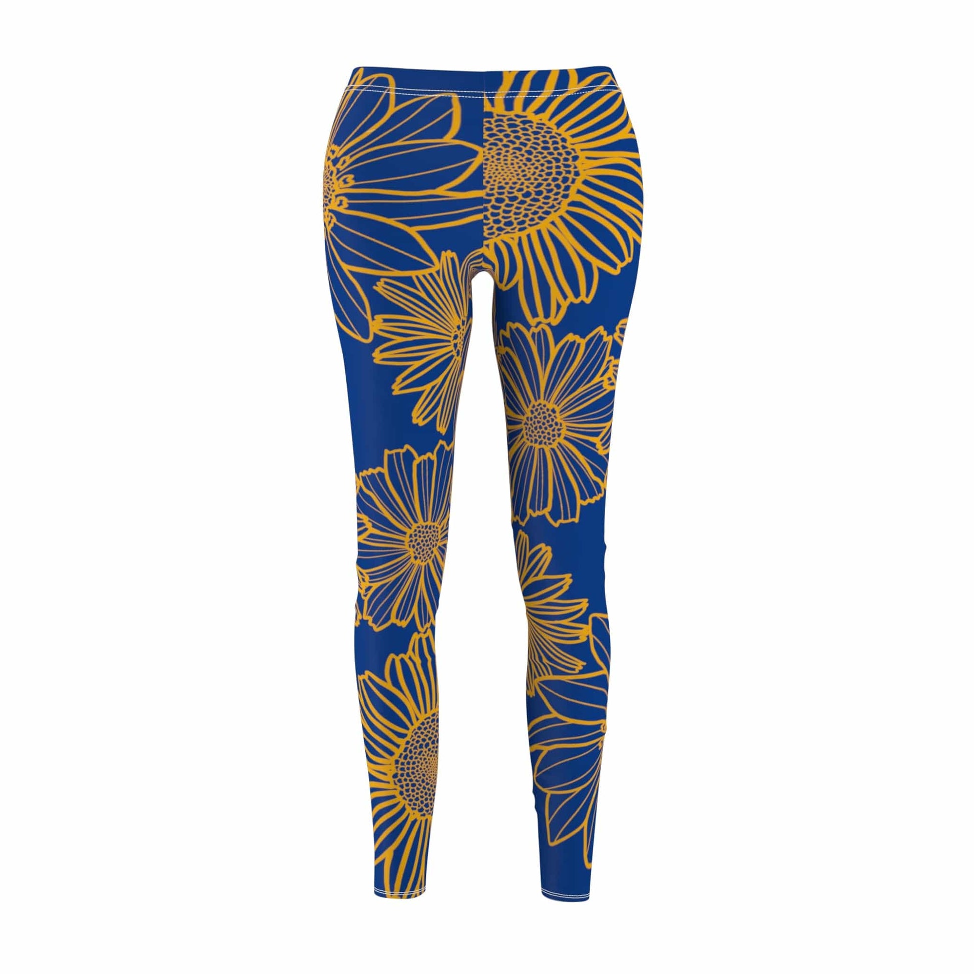 S / Blue Flower Casual Leggings