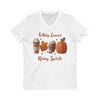 S / White Falling Leaves, Rising Spirits Unisex V-Neck Tee: Stylish Comfort for Every Occasion