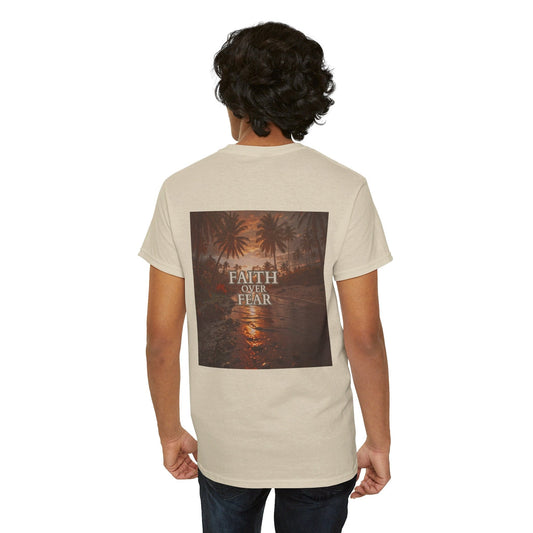 Sand / S Faith Over Fear Unisex Heavy Cotton Tee: The Essential Wardrobe Staple