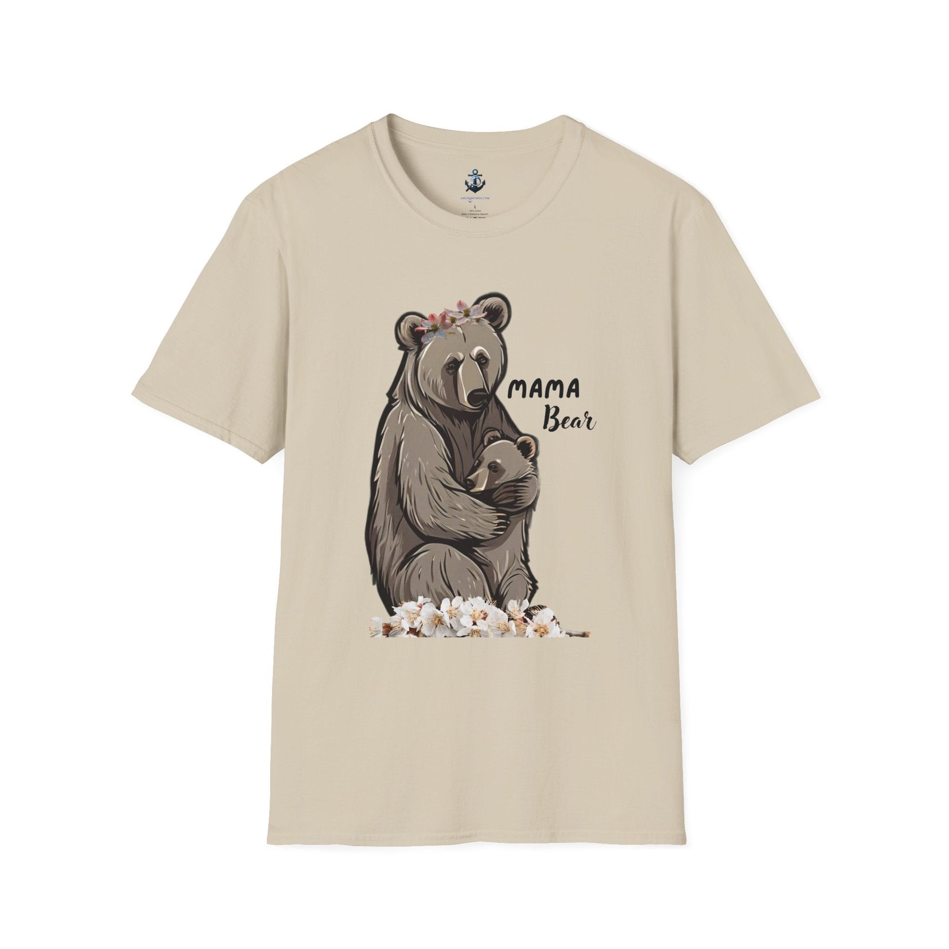 Sand / S Mama Bear Unisex Softstyle T-Shirt: Comfort and Style for Every Occasion