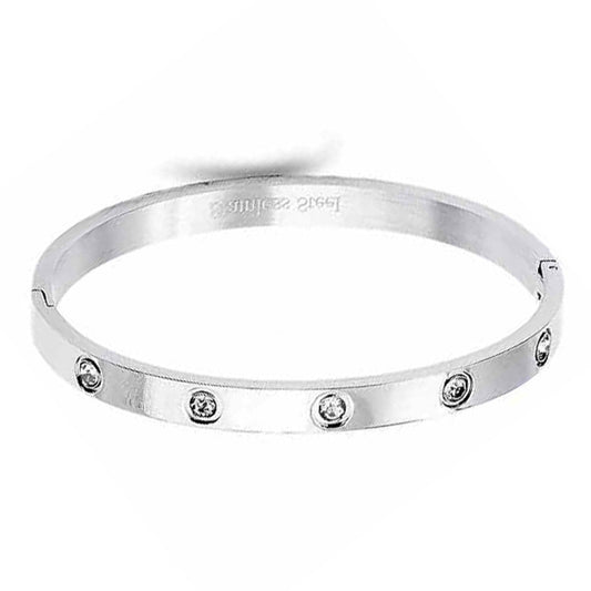 Silver Stainless Steel Cubic Metal Bracelet